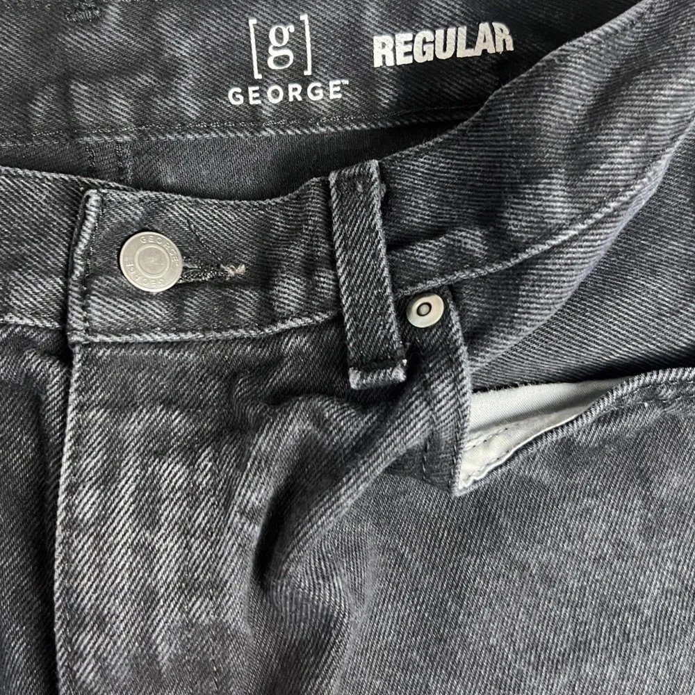 George Denim Jeans Size 33x30 Mens Black Regular Fit Everyday Wear Casual Style